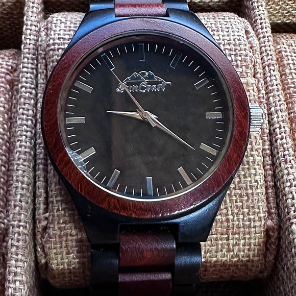 SunCoastTwo Tone Red and Ebony Sandalwood Watch